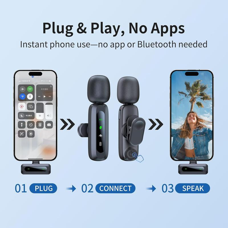 Mini Microphone - Lapel Mics for , 15/16, Ipad, Android, Lavalier Mic with Noise Reduction, Portable USB C Microphone for Video Recording, Youtube, , Content Creation